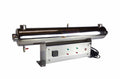 Stainless steel cylindrical water treatment unit on a white background