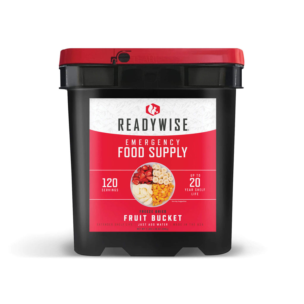 120-serving bucket of freeze-dried fruit for emergency food storage 120 servings