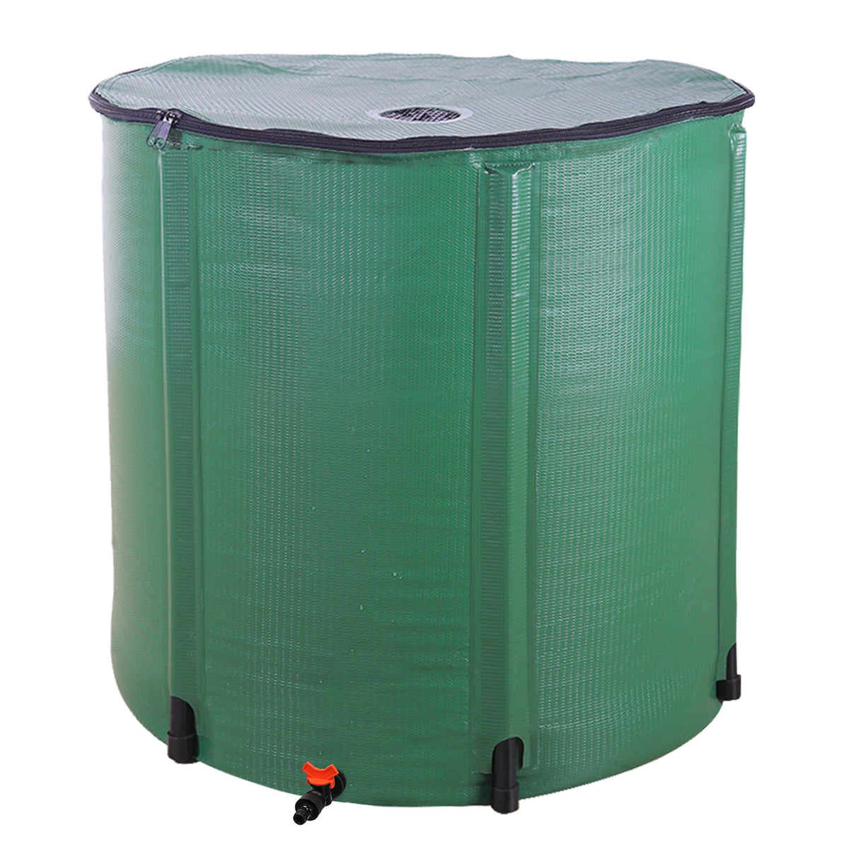 Green mesh tent with zipper on a white background