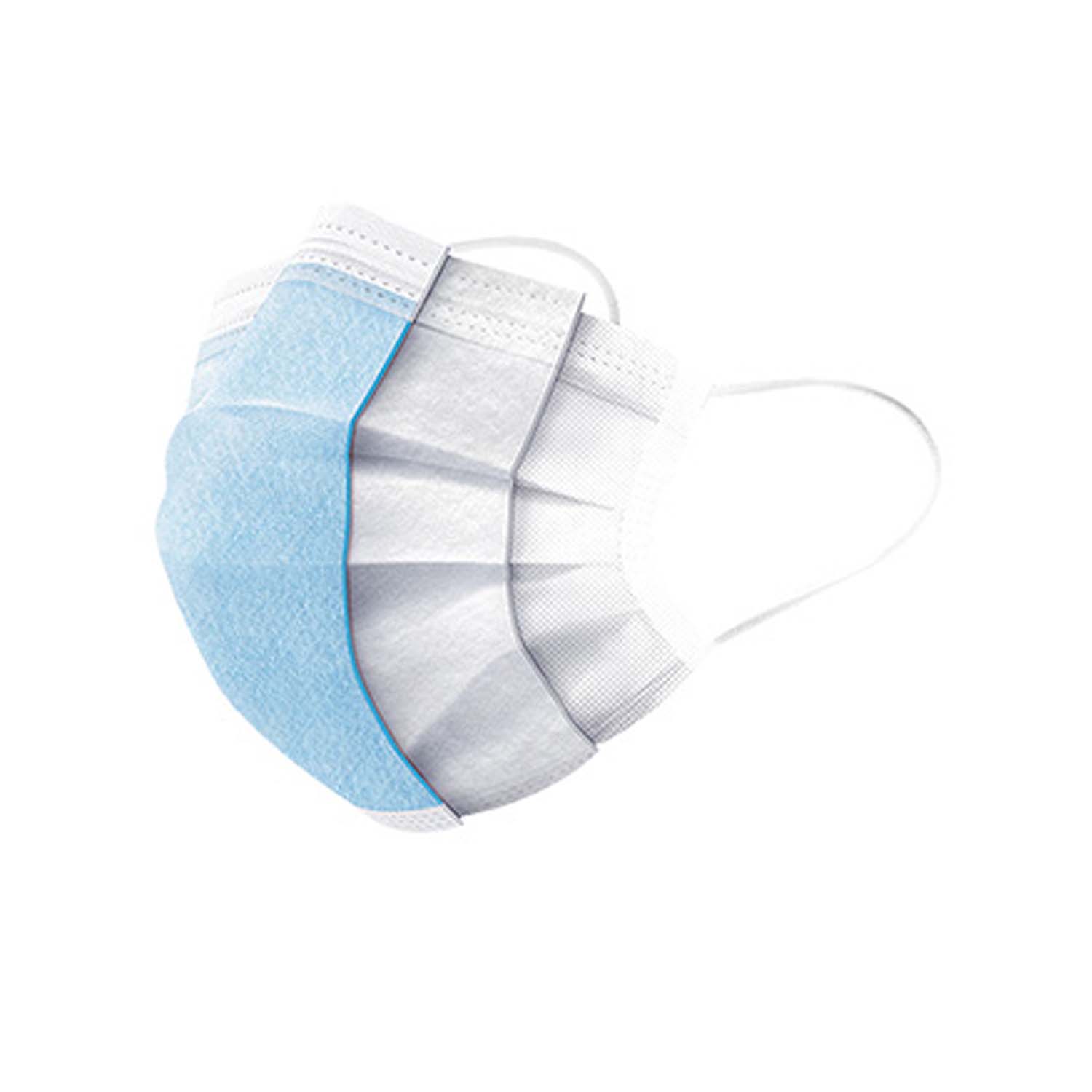 Disposable 3-ply Face Mask with Ear Loop, blue, Box of 50