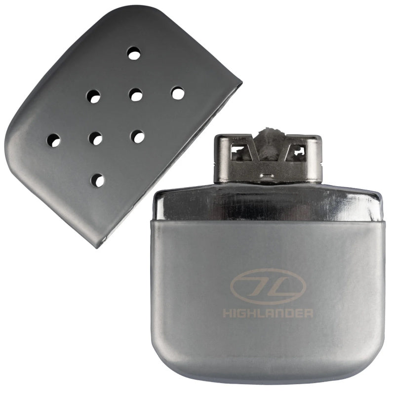 Gray lighter with sanding pad on a white background