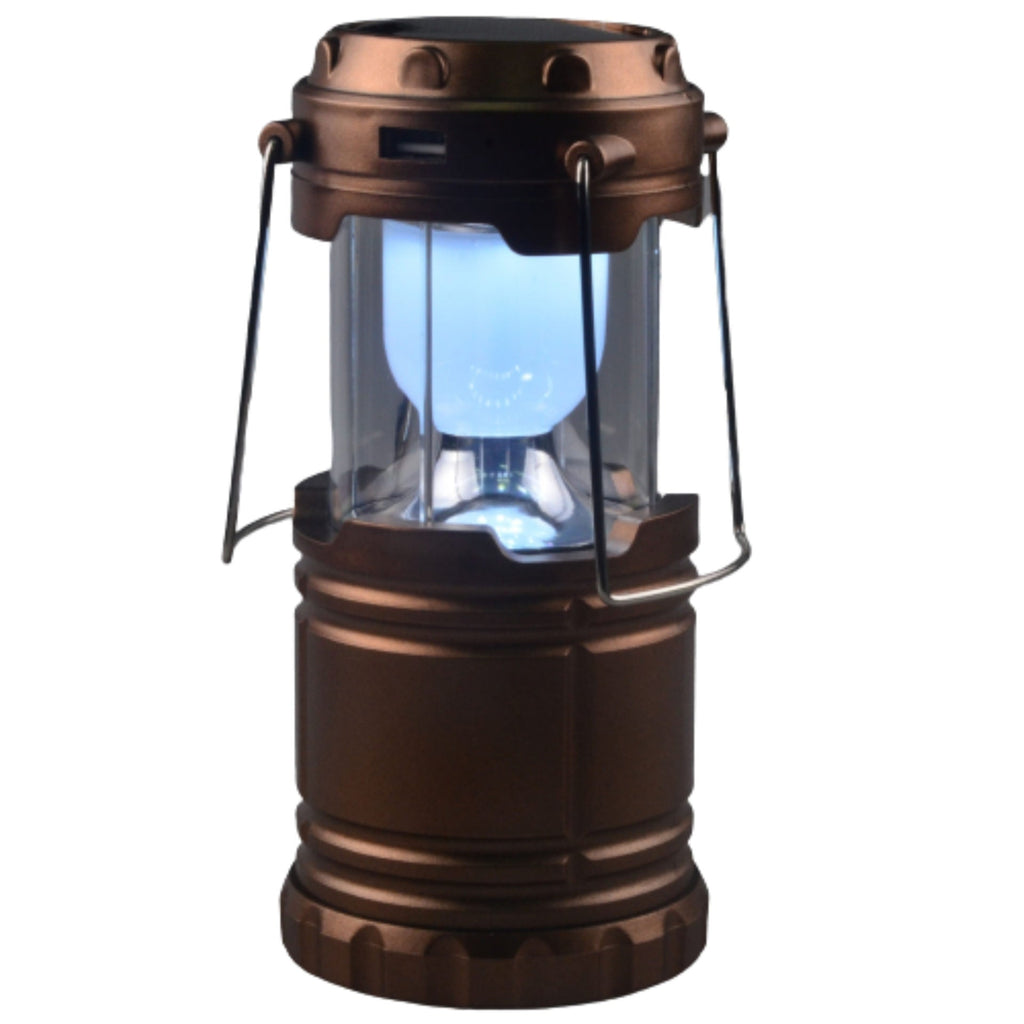 Bronze-colored lantern with a clear glass cover on a white background