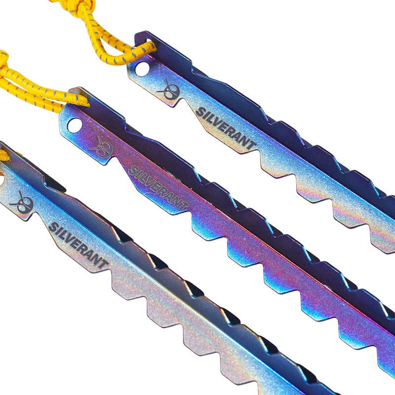Two colorful razor blades with 'Silverant' branding on a white background