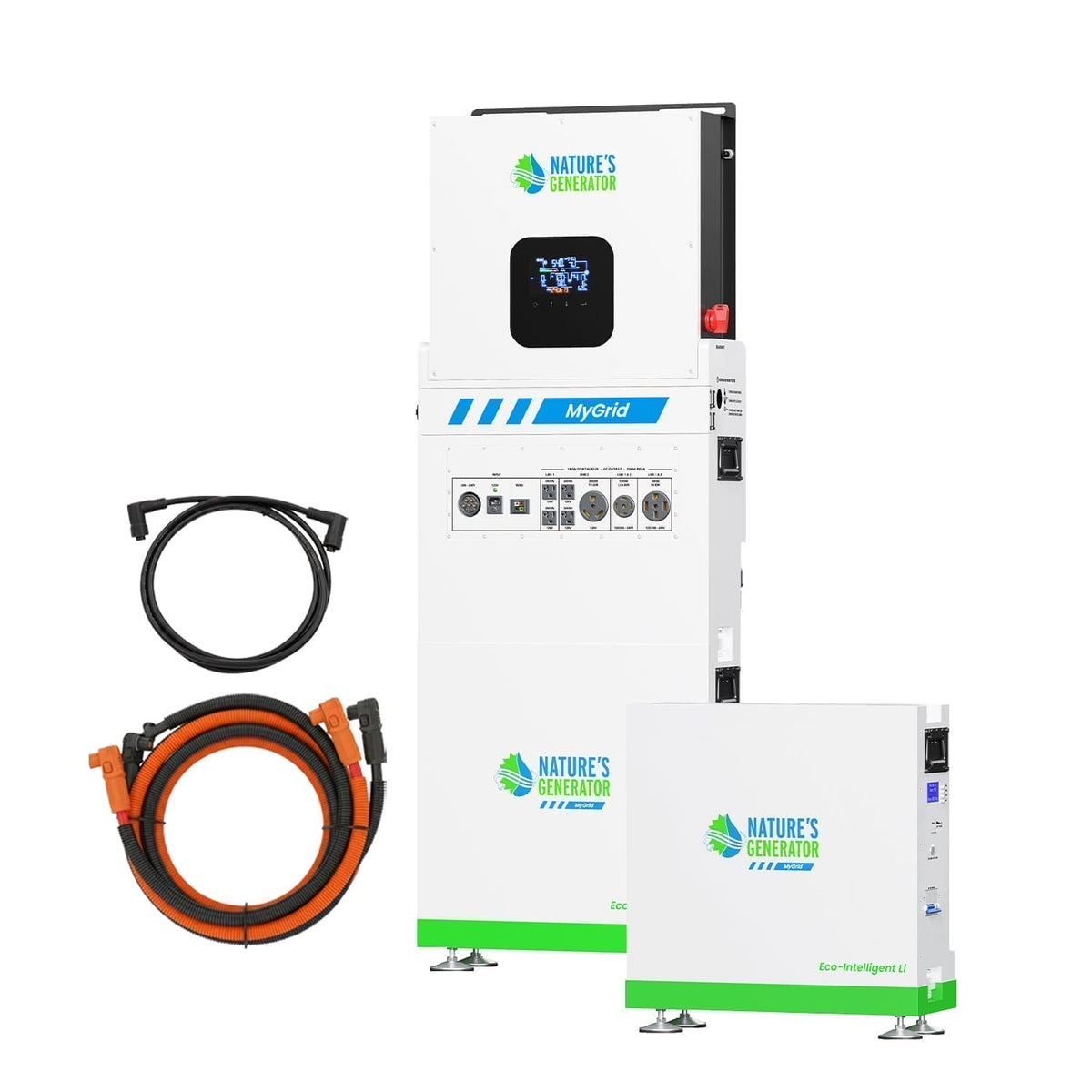 Two power inverters with cables on a white background, featuring 'Nature's Generation' branding.