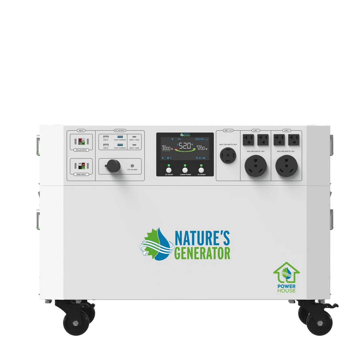 White power generator with 'Nature's Generator' logo on a white background