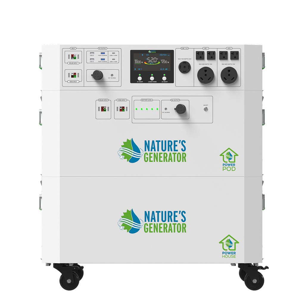 White power station with 'Nature's Generator' branding on a white background