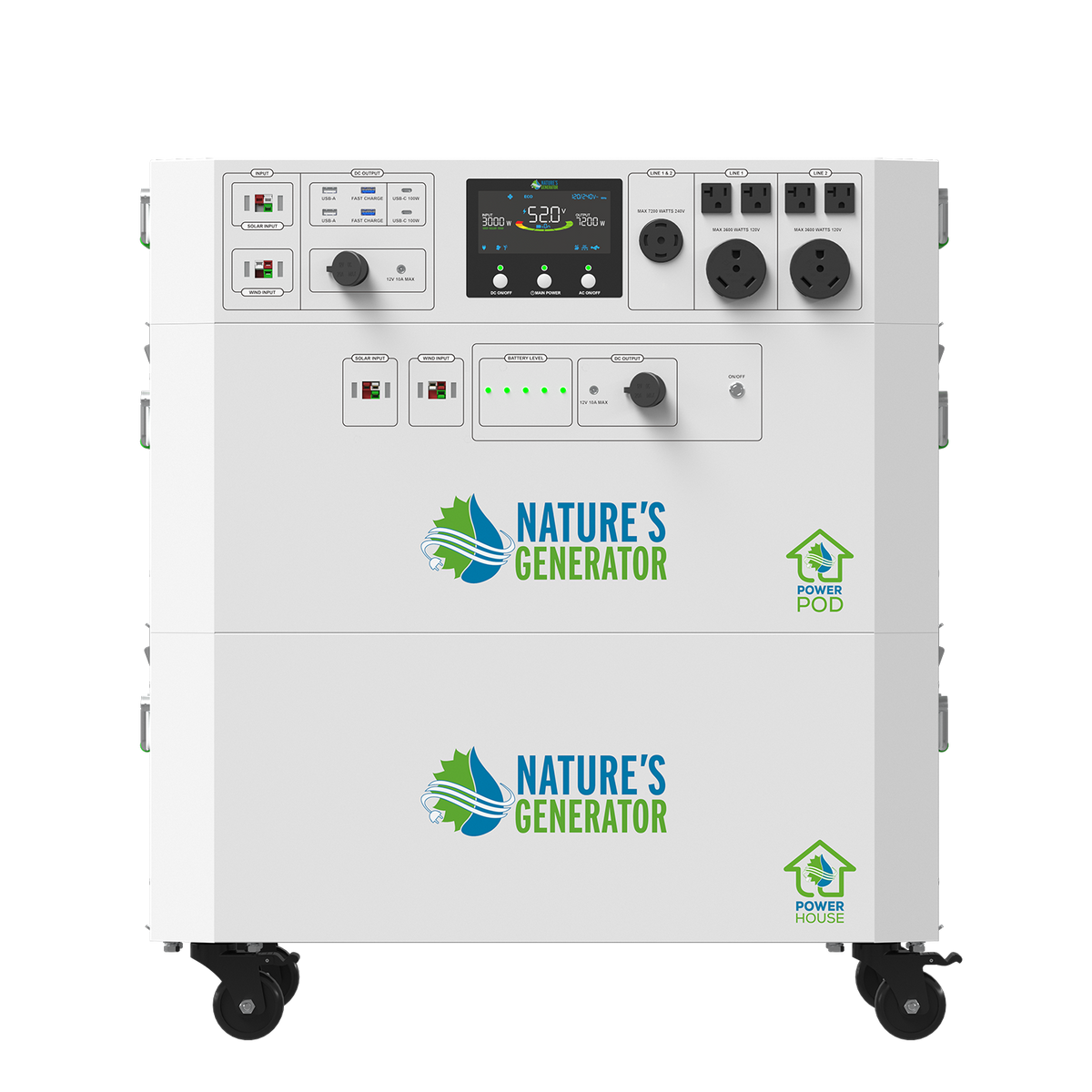 White power station with 'Nature's Generator' branding on a white background