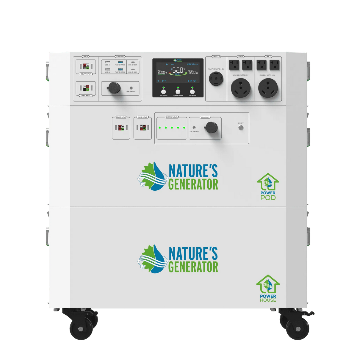 White power station with 'Nature's Generator' branding on a white background