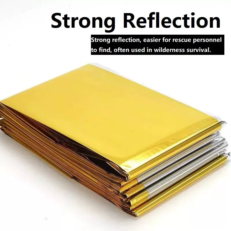 Emergency Thermal Survival Blanket | Windproof and Waterproof Foil Blanket for Outdoor Survival