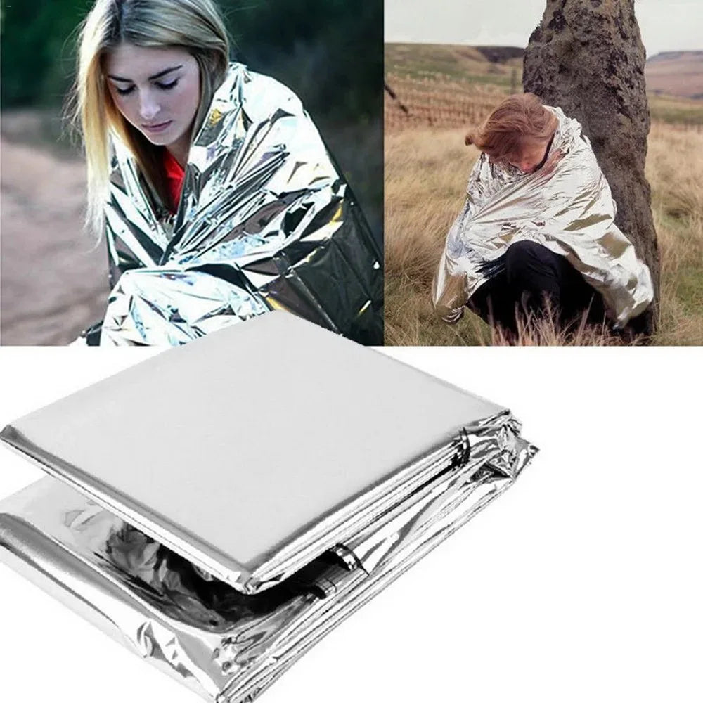 Emergency Thermal Survival Blanket | Windproof and Waterproof Foil Blanket for Outdoor Survival