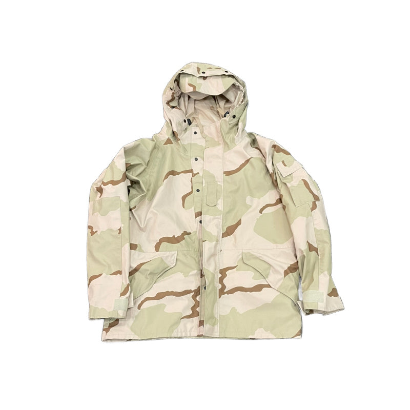 Camouflage-patterned jacket on a white background