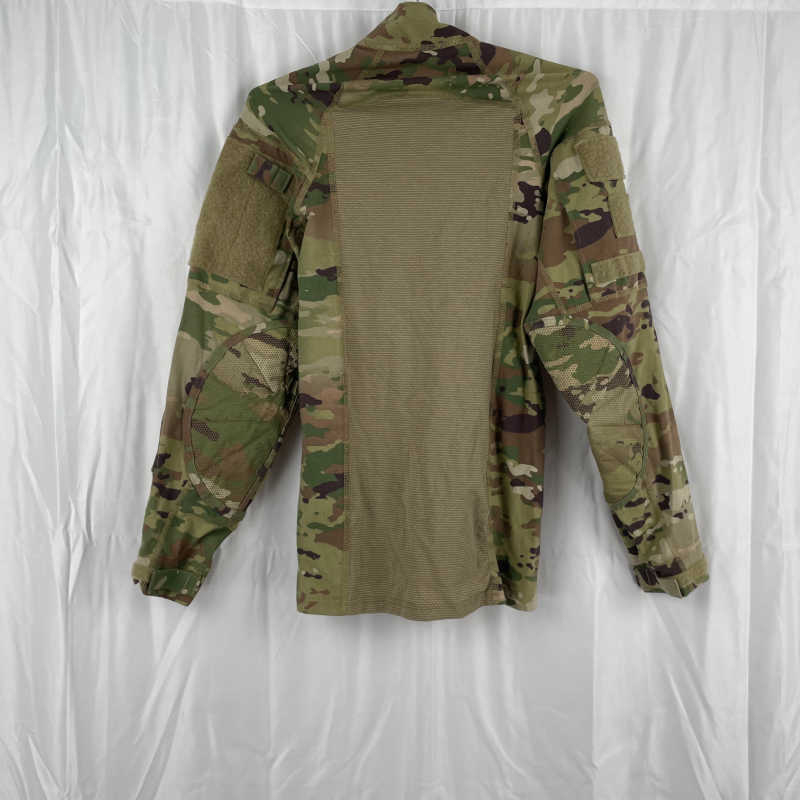 Camouflage military jacket on a white background