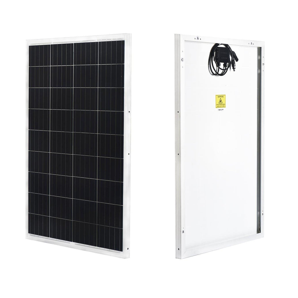 Solar panel with black grid pattern on a white background