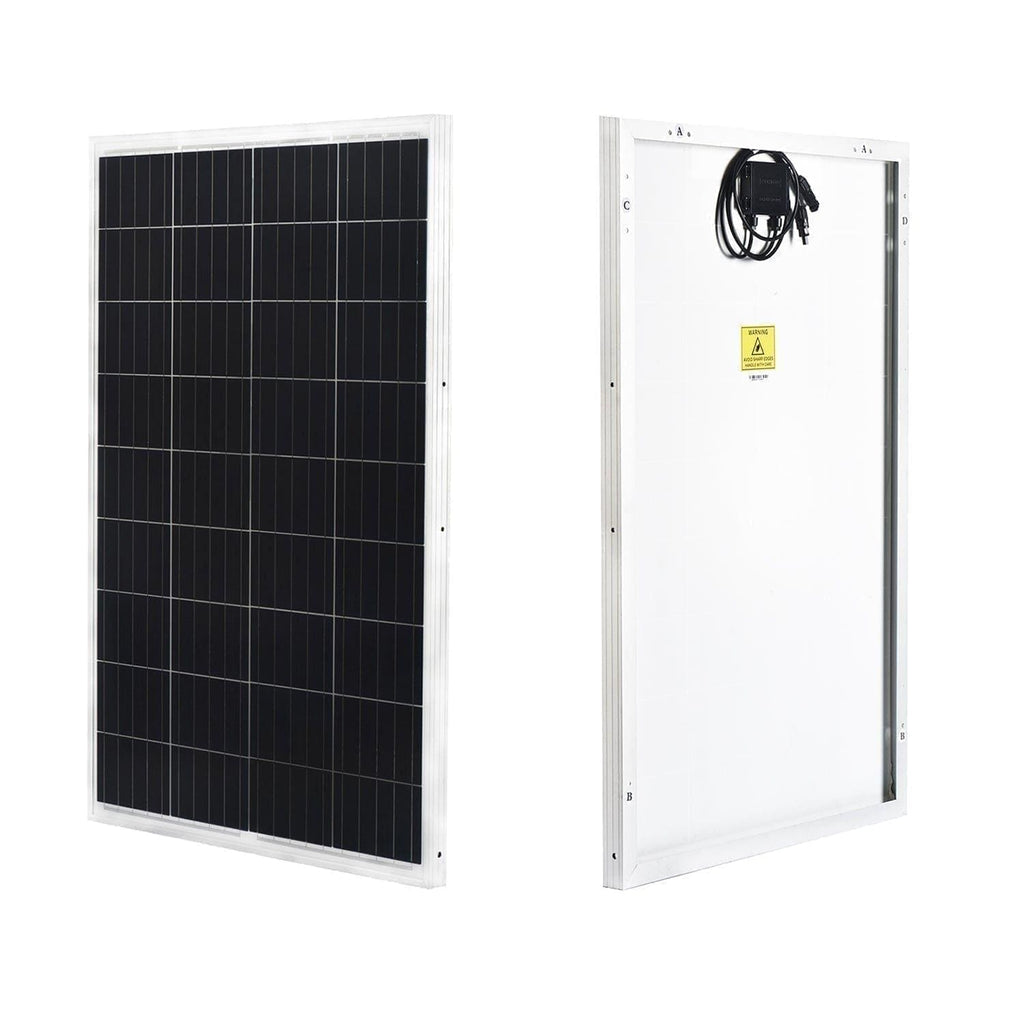 Solar panel with black grid pattern on a white background