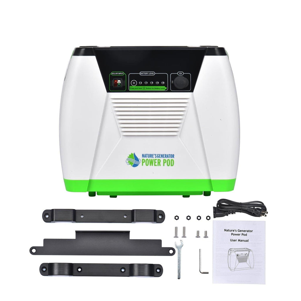 Nature's Generator Power Pod with accessories on a white background