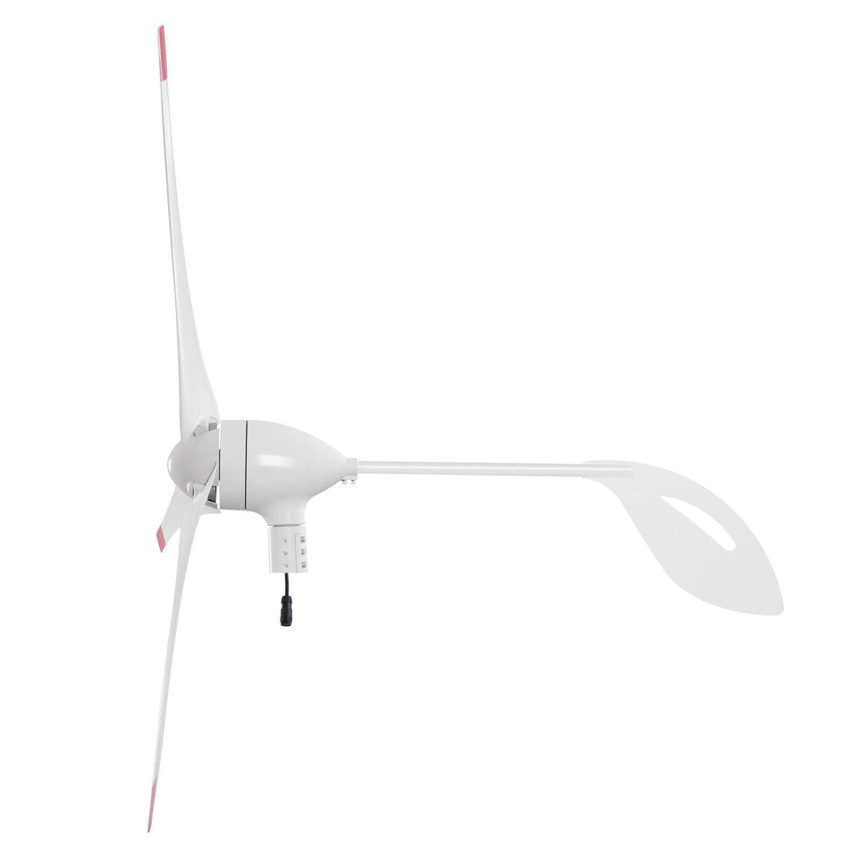 White wind turbine on a white background