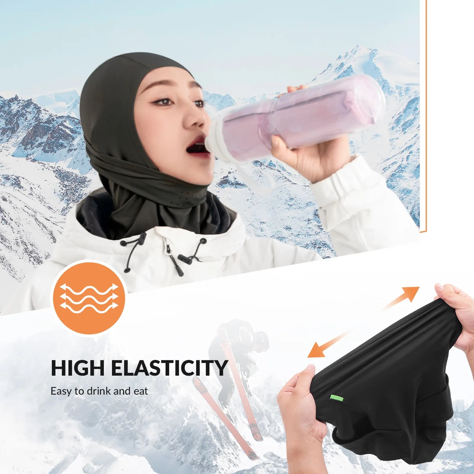 Lycra Ski Headgear with Thermal Mask for Cold-Weather Sports